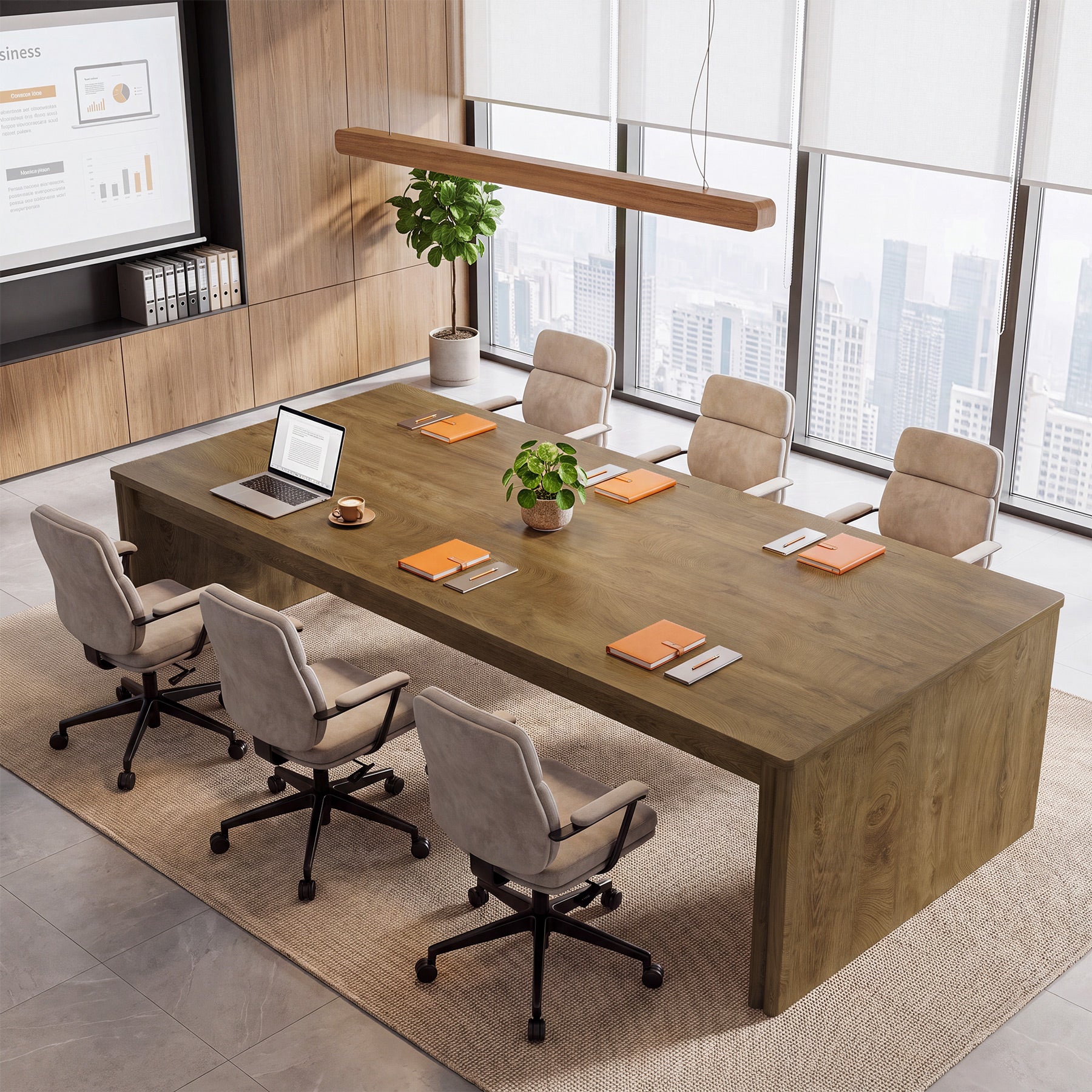 79" Executive Desk, Farmhouse Computer Desk with Wide Tabletop for Home Office