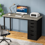47" Computer Desk with 5 Drawers, Modern Study Table Writing Desk
