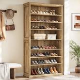 8-Tier Tall Shoe Rack, Farmhouse Footwear Organizer Storage Shelf for 40 Shoes 3