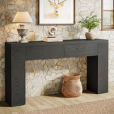 63" Console Table, Rustic Sofa Hallway Table with Drawers 3