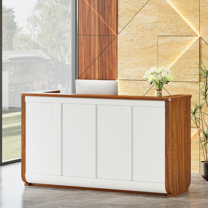 70.8" Reception Desk, Modern Front Counter Desk Retail Counter for Checkout