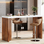 55" Bar Table, Modern Counter Height Pub Table with Spacious Tabletop for Home Kitchen