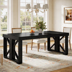 70.8" Dining Table, Wooden Kitchen Dinner Table for 6-8 People