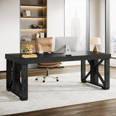 70.8" Executive Computer Desk, Home Office Desk with Strong Double Pedestal 3