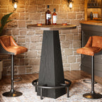 Round Pub Table, Counter Height Bar Table With Footrest