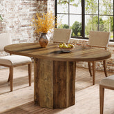 Oval Dining Table for 4-6 People, 55" Kitchen Table with Rounded Edge Tabletop 3