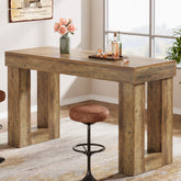 63" Bar Table, Counter Height Pub Table with Sturdy Rectangular Base 3