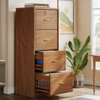 51" File Cabinet, Vertical Filing Cabinet with 4 Storage Drawers Tribesigns