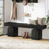 59" Entryway Bench, Long Shoe Bench with Arched Bases 3