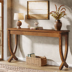63" Solid Wood Console Table, Farmhouse Entryway Table for Living Room