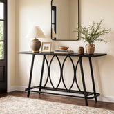 63-Inch Modern Farmhouse Console Table with Sturdy Metal Base, Narrow Entryway Table for Hallway 3