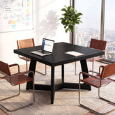 39.4" Square Conference Table, Small Meeting Table Modern Office Desk for Conference Room 3