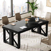 70.8" Conference Table, Rectangle Meeting Table with Large Tabletop 3