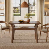 47" Dining Table, 2-Tier Rectangle Kitchen Table with Solid Wood Legs 3