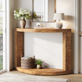 2-Tier Console Table, 47.24" Semi-Moon Entryway Sofa Table 3