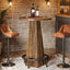 Round Pub Table, Counter Height Bar Table With Footrest Tribesigns