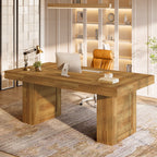63" Executive Desk, Large Wooden Office Computer Desk with Heavy Duty Legs