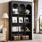 71" Tall Arched Bookshelf, 5-Tier Freestanding Bookcase Display Rack