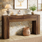 rustic wood sofa table with drawers for modern home styling
