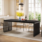 78.74" Dining Table, Rectangle Kitchen Table with Metal Frame for 6-8 Person