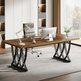 70.8" Executive Desk, Retro Office Desk Computer Desk Tribesigns 3