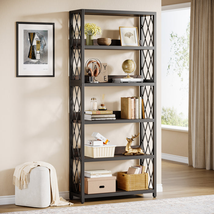 67" Book Shelf, 5-Tier Bookcase Storage Organizer with Open Shelves