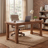 63" Solid Wood Computer Desk, Farmhouse Executive Desk for Home Office 3