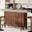 63" Bar Table, 2-Tier Home Bar Unit Height Pub Table Kitchen Island