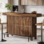 Home Bar Unit, Modern 2 - Tier Bar Table with Footrest Tribesigns