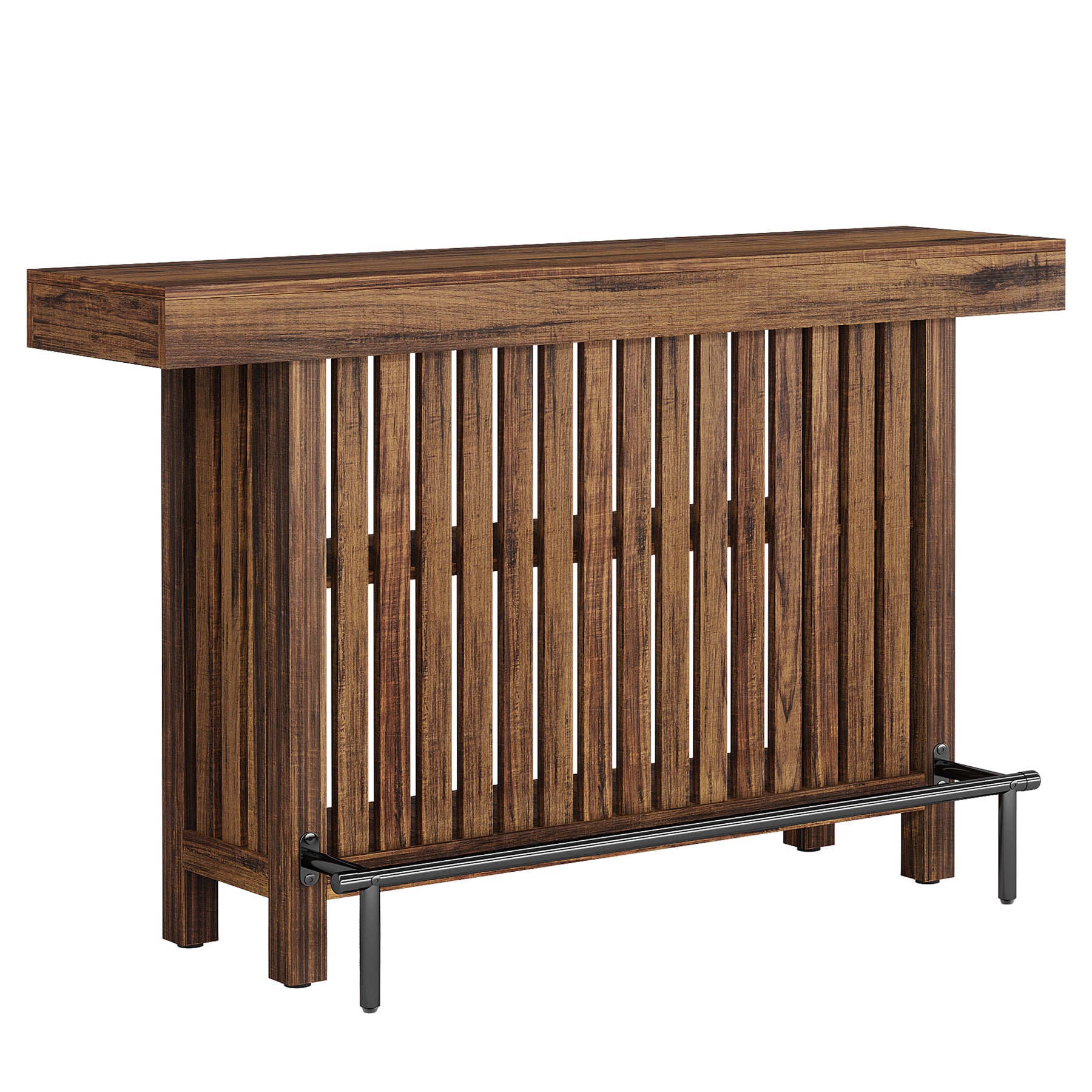 63" Bar Table, 2-Tier Home Bar Unit Height Pub Table Kitchen Island