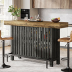 63" Bar Table, 2-Tier Home Bar Unit Height Pub Table Kitchen Island