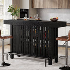 63" Bar Table, 2-Tier Home Bar Unit Height Pub Table Kitchen Island