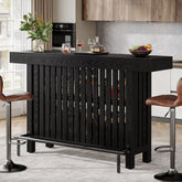 63" Bar Table, 2-Tier Home Bar Unit Height Pub Table Kitchen Island 3