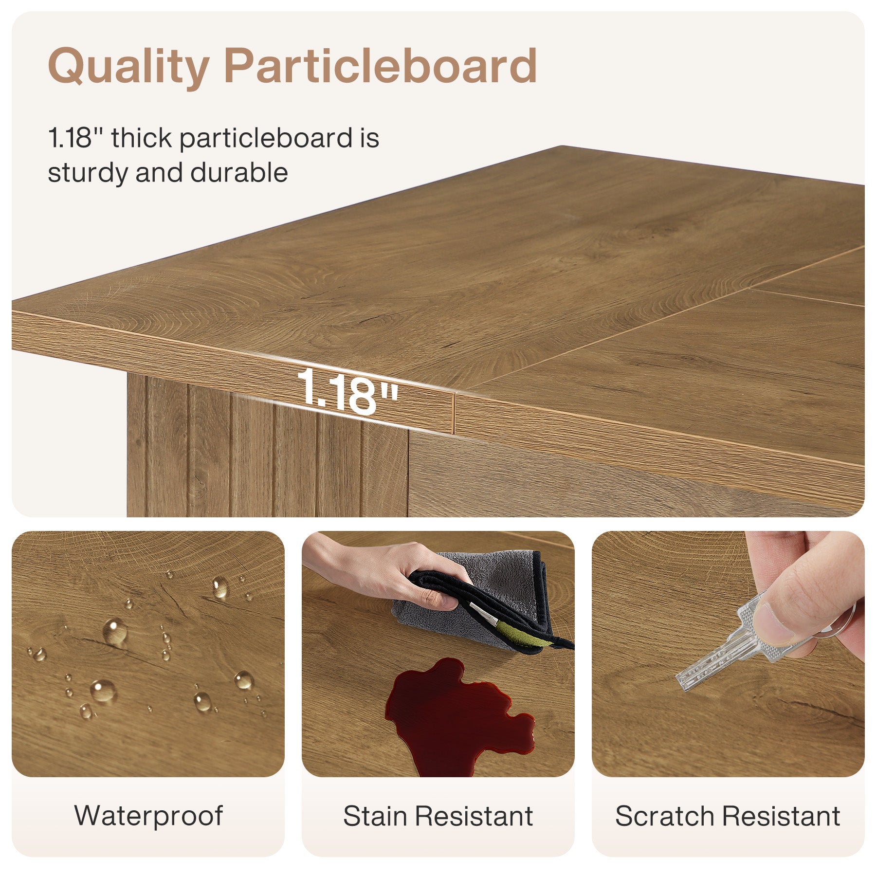 63" Bar Table, Counter Height Pub Dining Table with Storage Shelve Home Bar Units