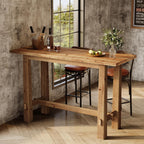 63" Bar Table, Wood Bar Height Pub Table Home Bar Unit