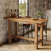 63" Bar Table, Wood Bar Height Pub Table Home Bar Unit 3