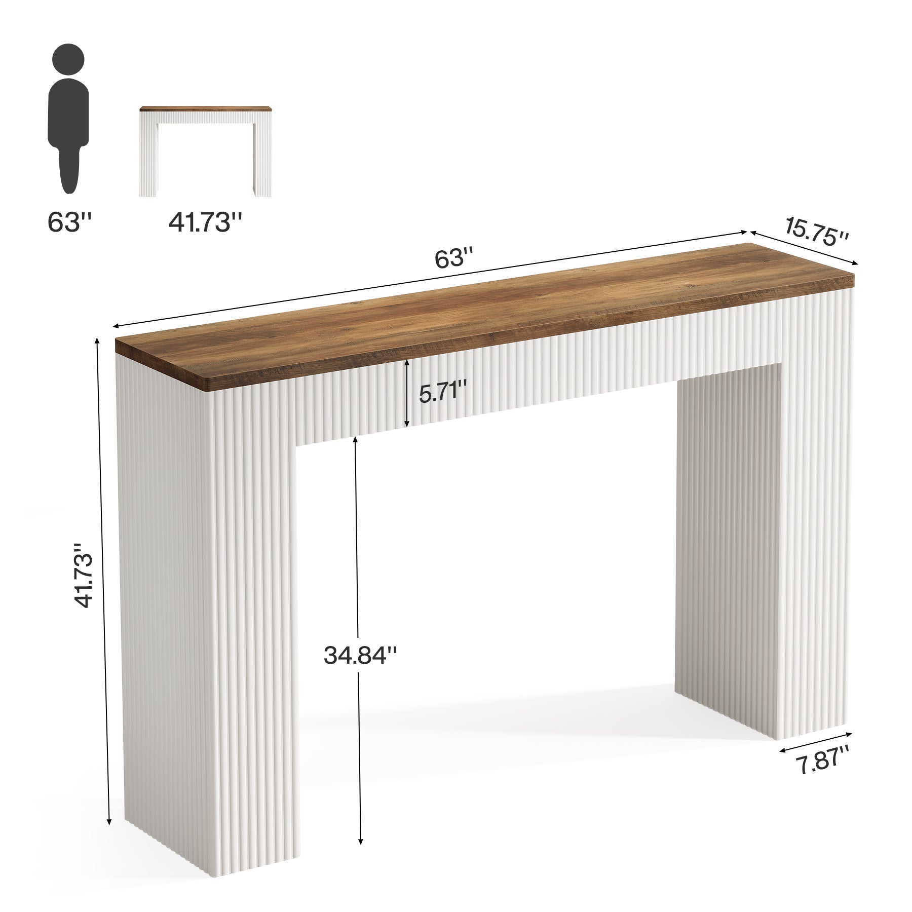 63" Bar Unit, Modern Home Bar Height Table Pub Table