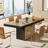 63" Conference Table, Modern Rectangular Meeting Table for 4-6 People 3