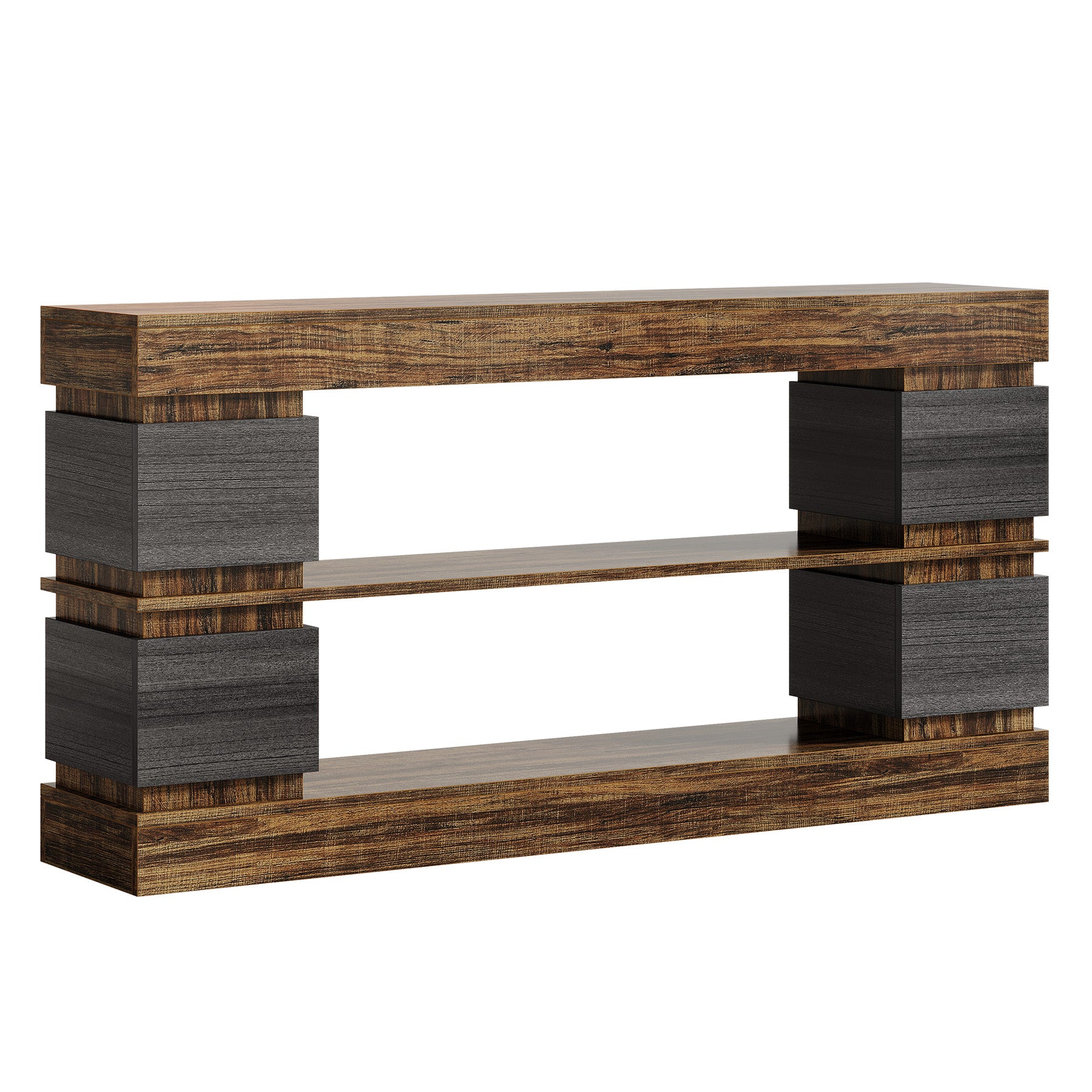 63" Console Table, 3-Tier Farmhouse Hallway Sofa Table