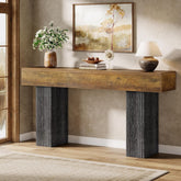 63" Console Table, Farmhouse Entryway Table Behind The Couch 3