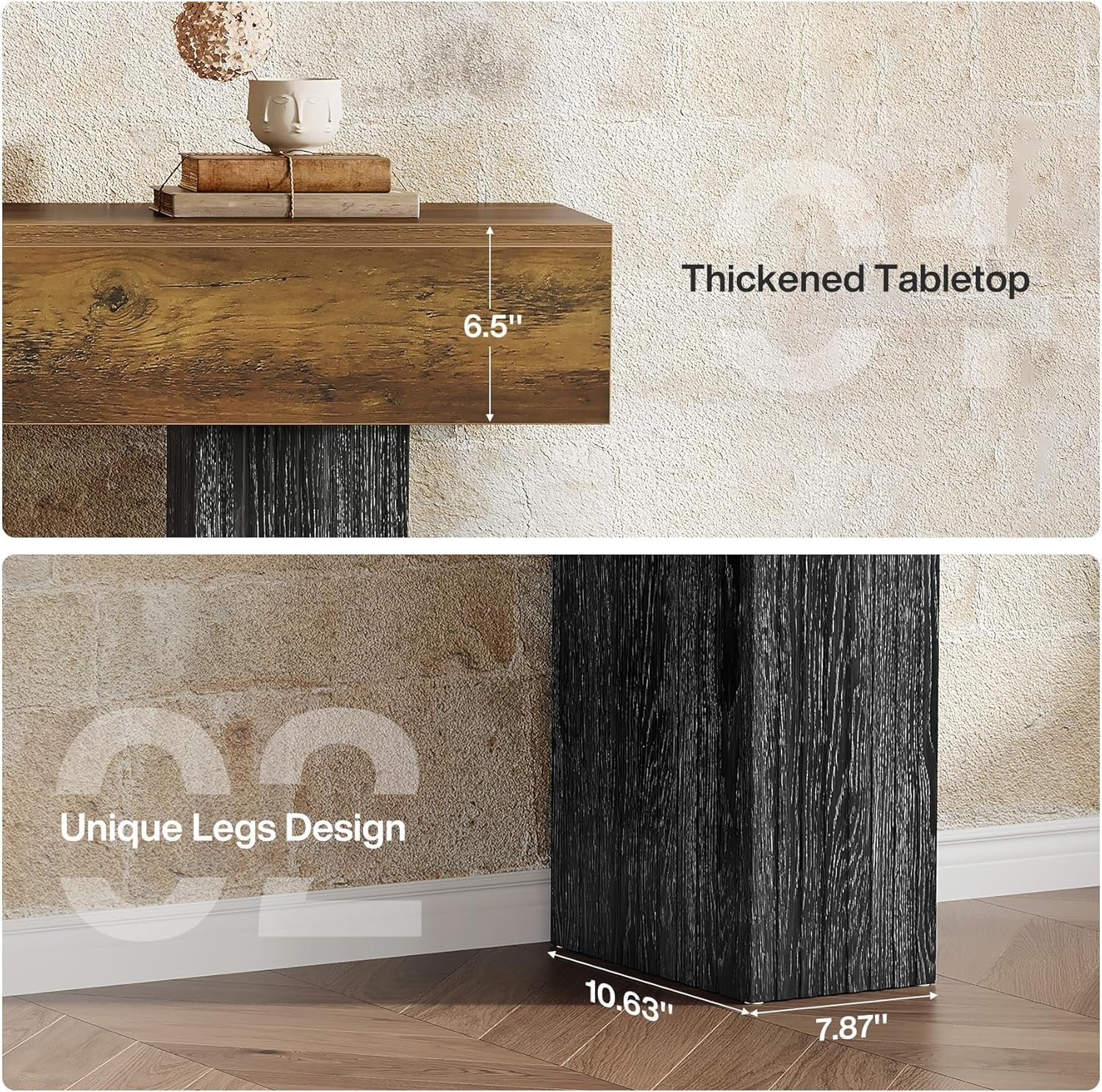 63" Console Table, Farmhouse Entryway Table Behind The Couch