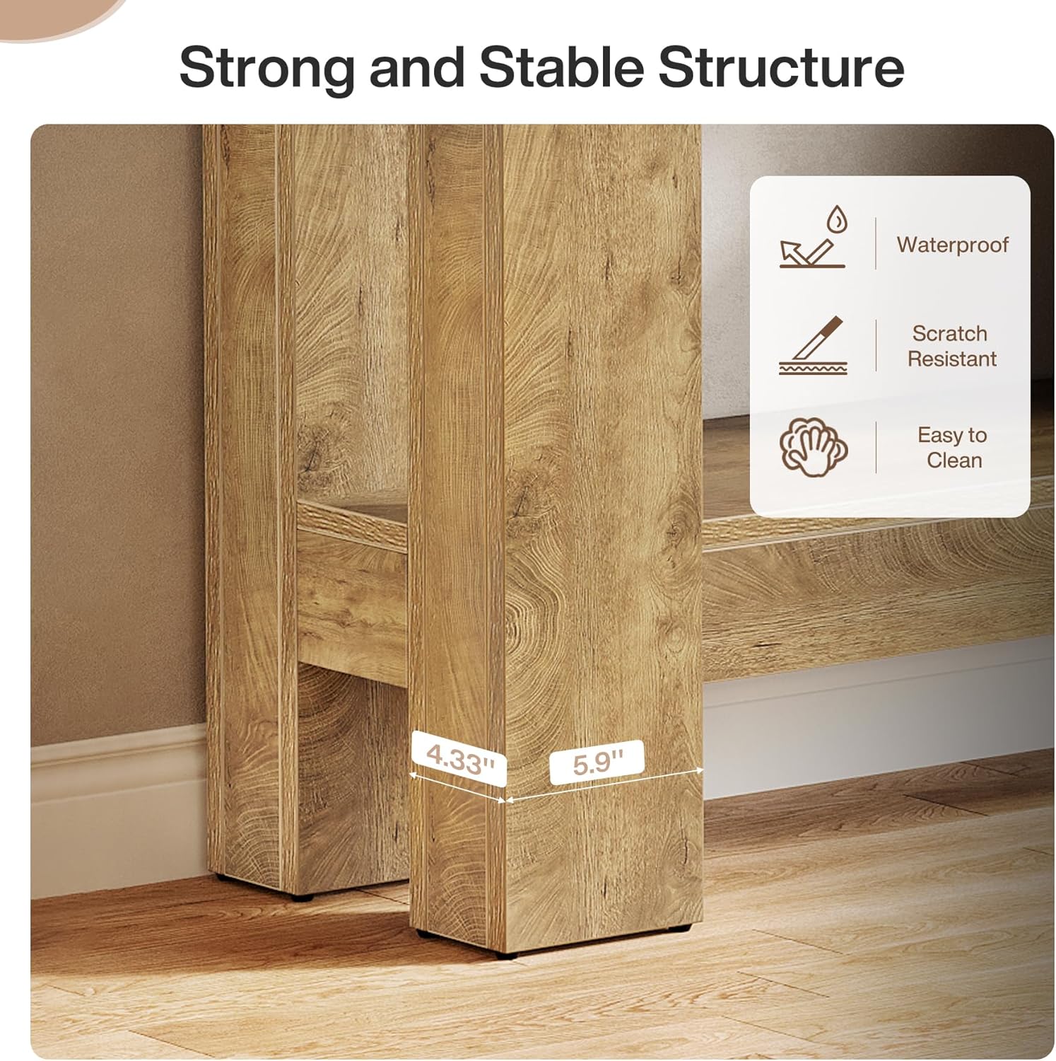 63" Console Table, Farmhouse Wooden Sofa Entryway Table with 2 Drawers