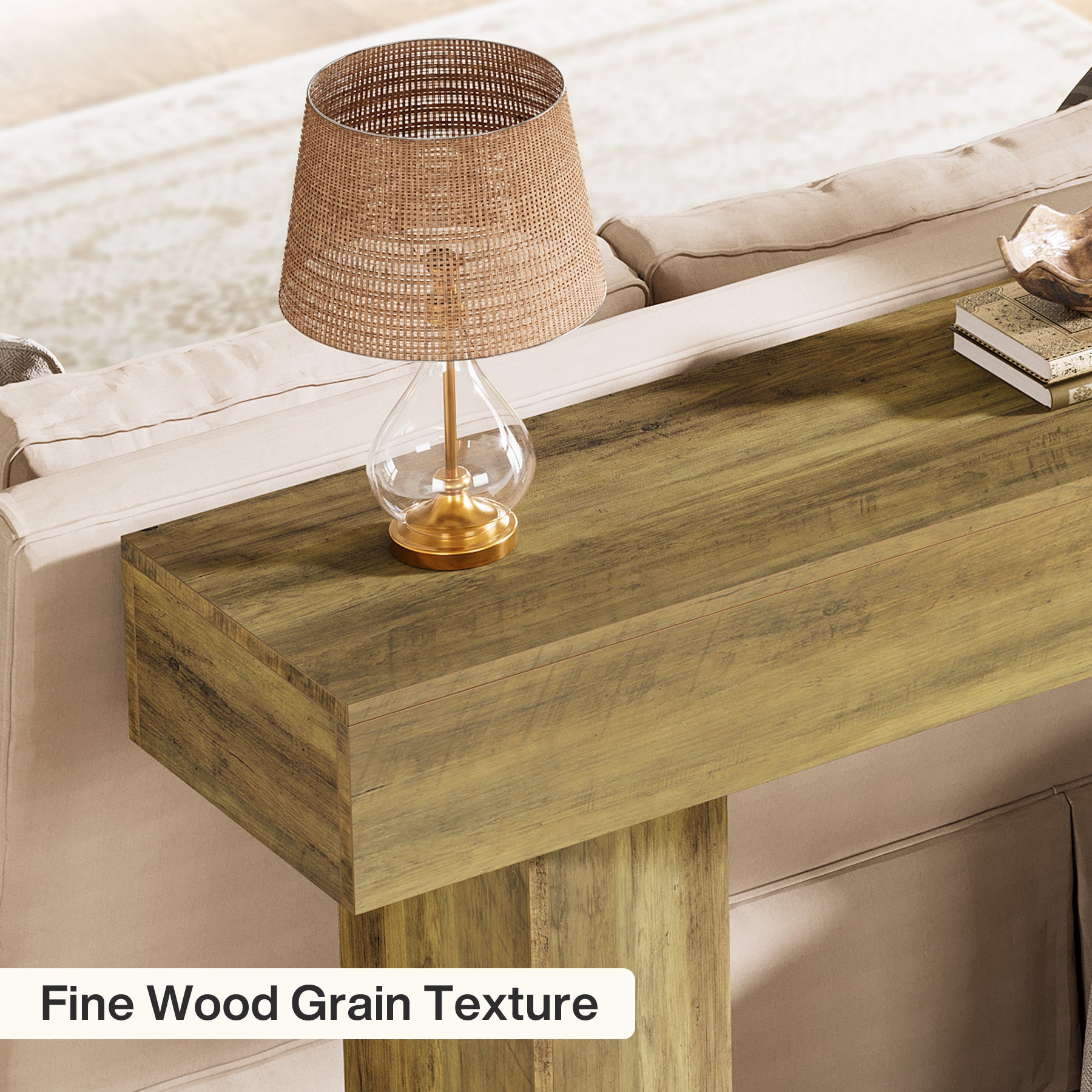 63" Console Table, Narrow Sofa Table Entry Console Table