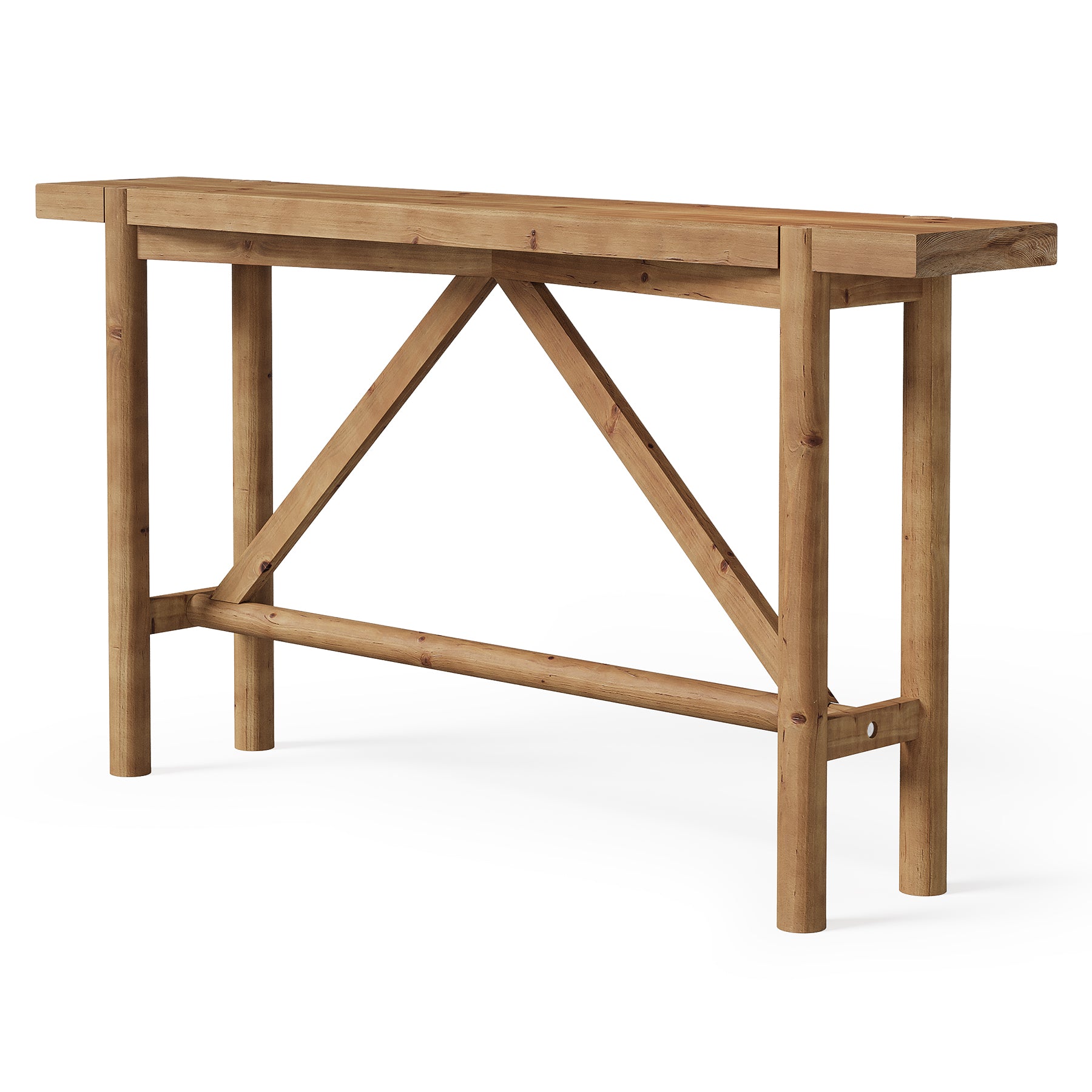 63" Console Table, Solid Wood Farmhouse Sofa Table Hallway Table