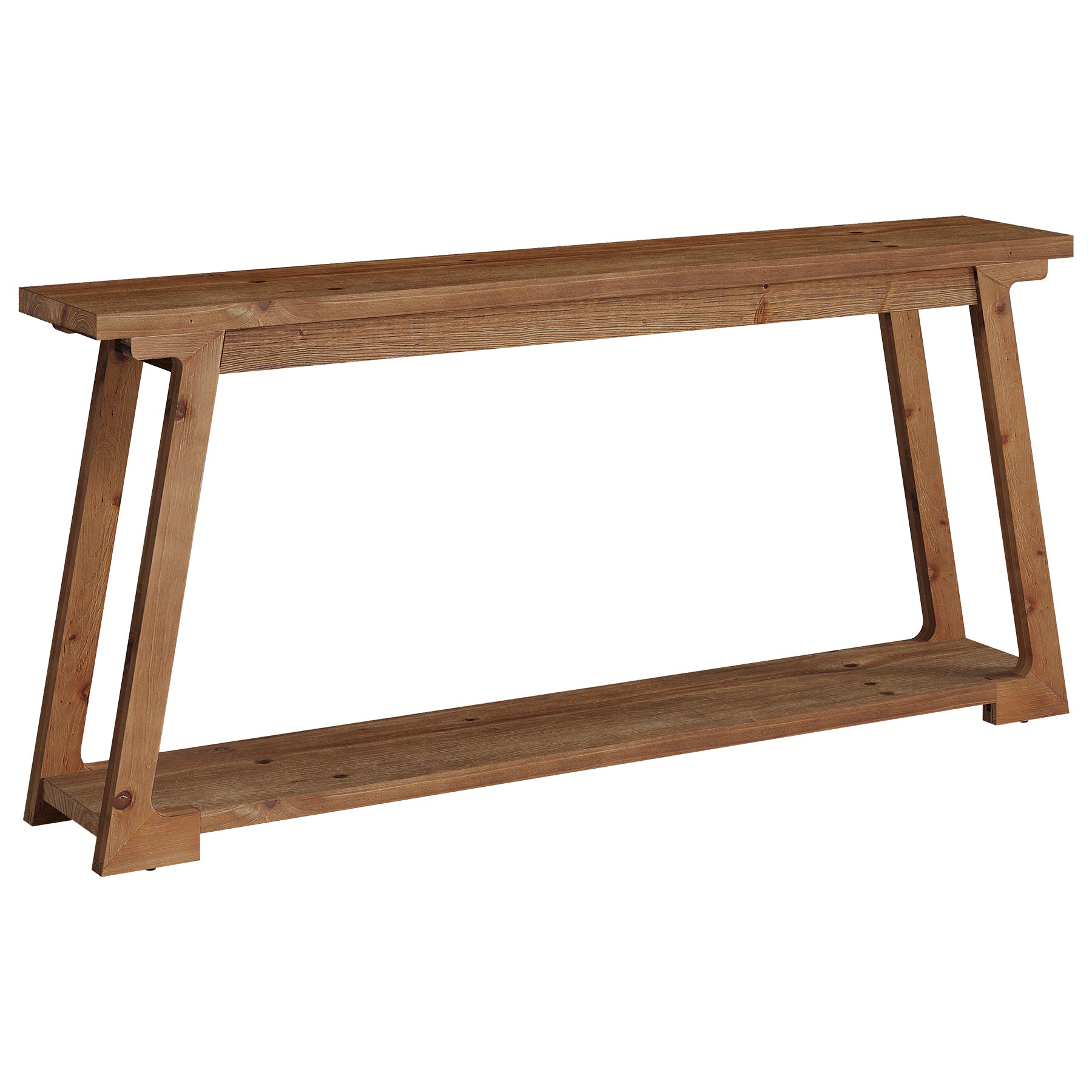 63" Console Table, Wood Sofa Table with 2-Tier Storage for Living Room