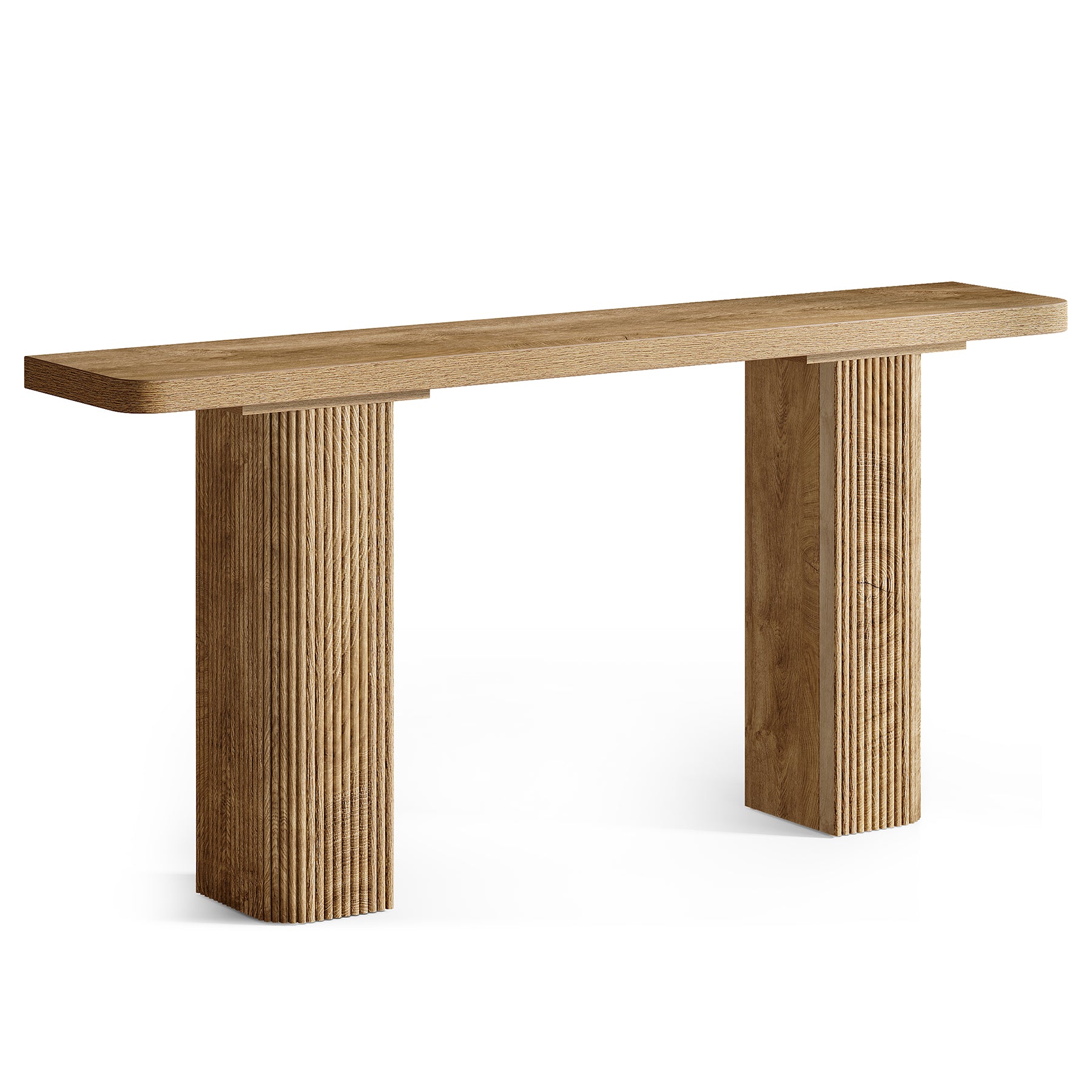 63" Console Table, Wooden Sofa Table Behind Couch Entryway Table