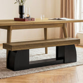 63" Dining Bench, Farmhouse Kitchen Dining Seat with Sturdy Frame 3
