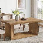 63" Dining Table, Farmhouse Kitchen Table with Heavy Duty Pedestal for 4 - 6 Tribesigns