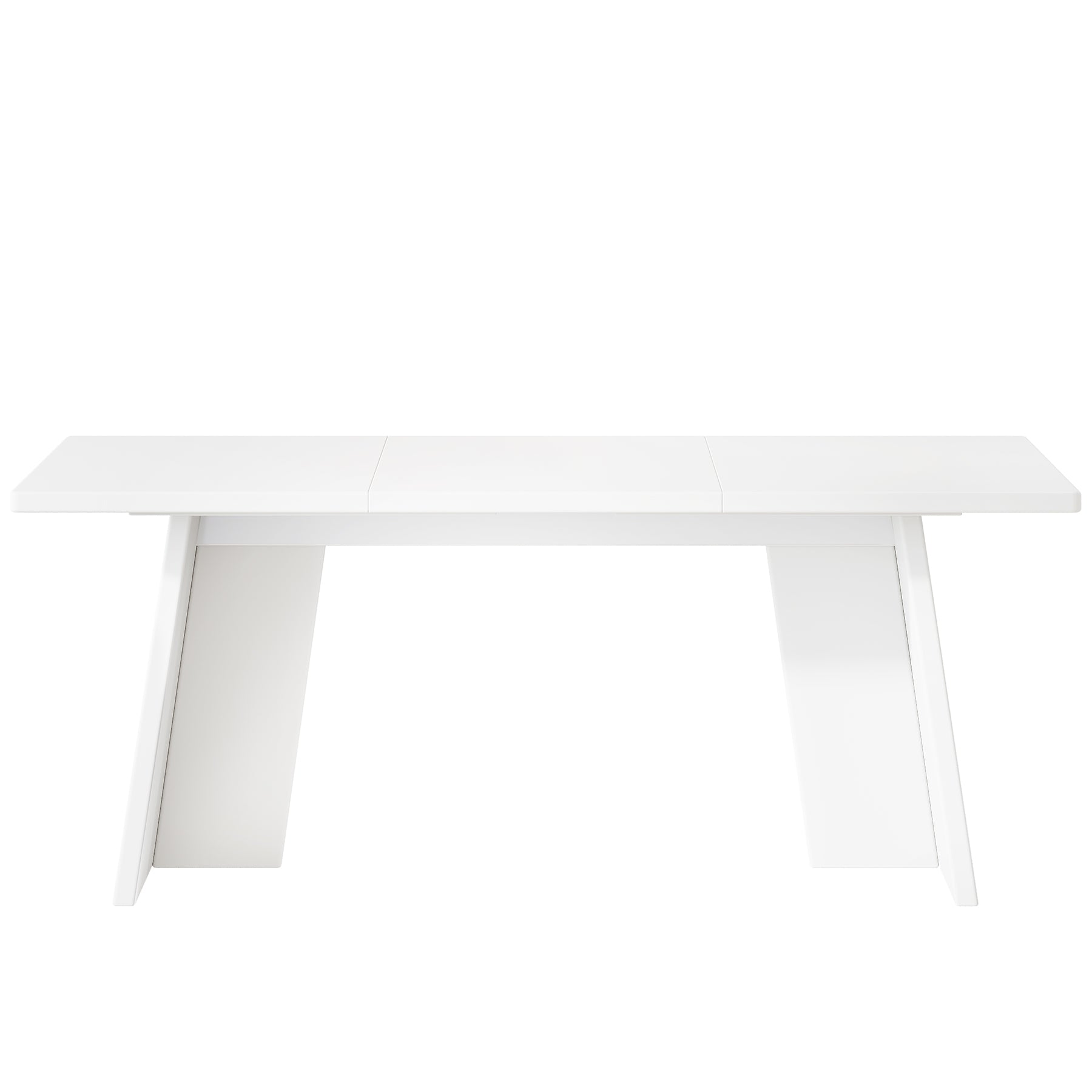 63" Dining Table, Modern Kitchen Table with Double Robust Pedestal for 4-6