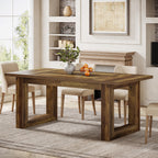 63" Dining Table, Rectangular Kitchen Dinner Table for Dining Room